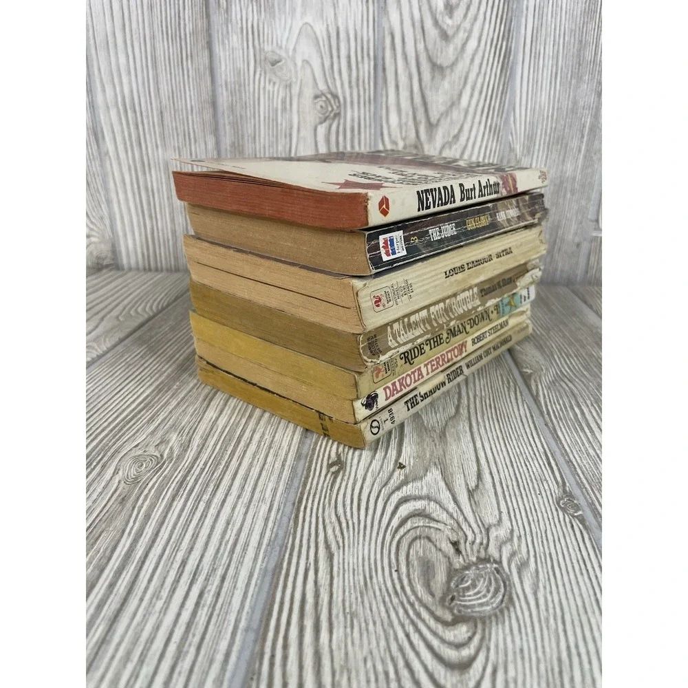 Vintage Western Paperback Book Lot of 7 Louis L'Amour Luke Short Burt Arthur